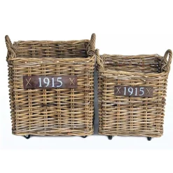Bak rotan met wielen 50 x 50 cm