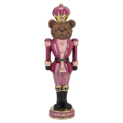 Beeld beer trompet roze 39cm