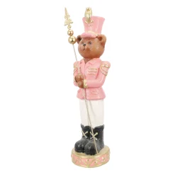 Beeld beer wachter roze 78 cm