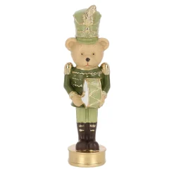 Beeld notenkraker beer groen 17 cm