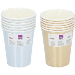 Beker papier 6st 2 assorti