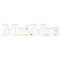 Deco hout Mr&Mrs 24 cm assorti