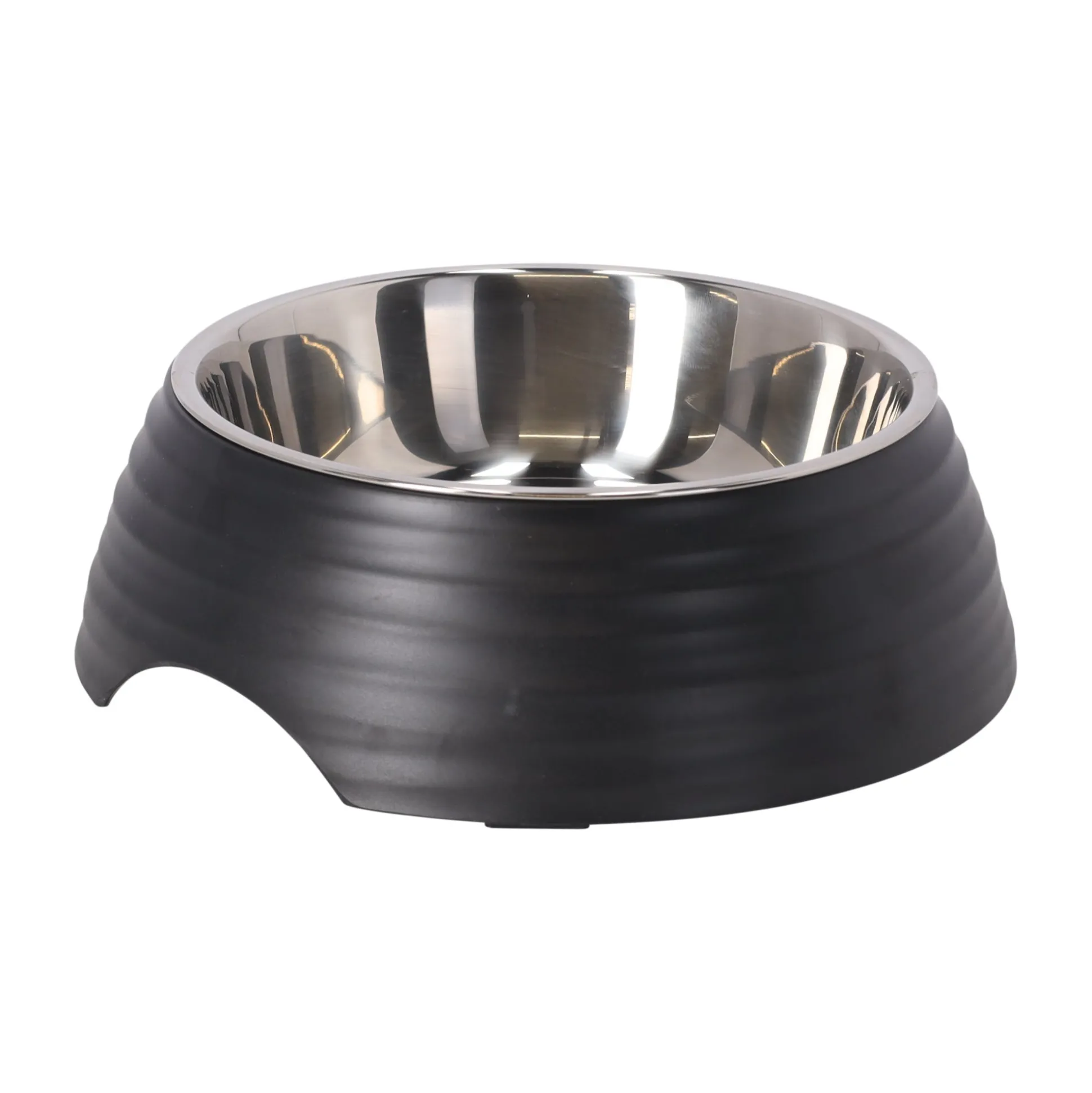 Eetpot hond ribbel zwart 700ml