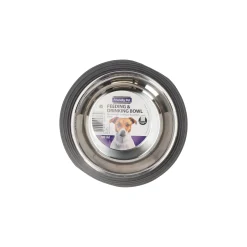 Eetpot hond ribbel zwart 700ml