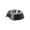 Eetpot hond ribbel zwart 160ml