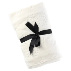 Fleece deken flower 130 x 170 cm creme