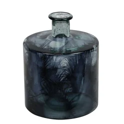 Fles glas recycle blauw 20 x 20 x 26 cm