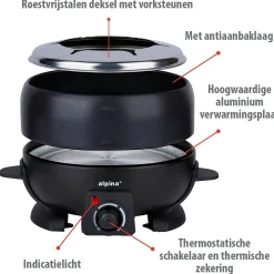 Fondueset 2,3 L 800W Alpina