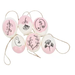 Hanger ei naturel roze 6st