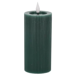 Kaars rib melt LED 7 x 15 cm donkergroen