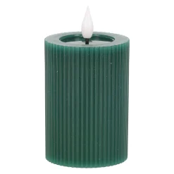Kaars rib melt LED 7 x 10 cm donkergroen