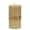 Kaars rib melt LED 7 x 12 cm goud