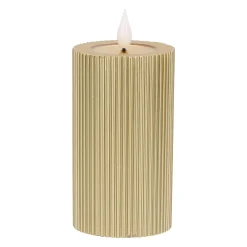 Kaars rib melt LED 7 x 12 cm goud