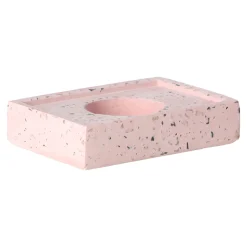 Kaarshouder cement roze 10 x 7 x 2 cm