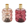 Kaarshouder glas roze 8 x 12 cm 2 assorti