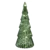 Kerstboom groen glas 21 cm met LED-lampjes