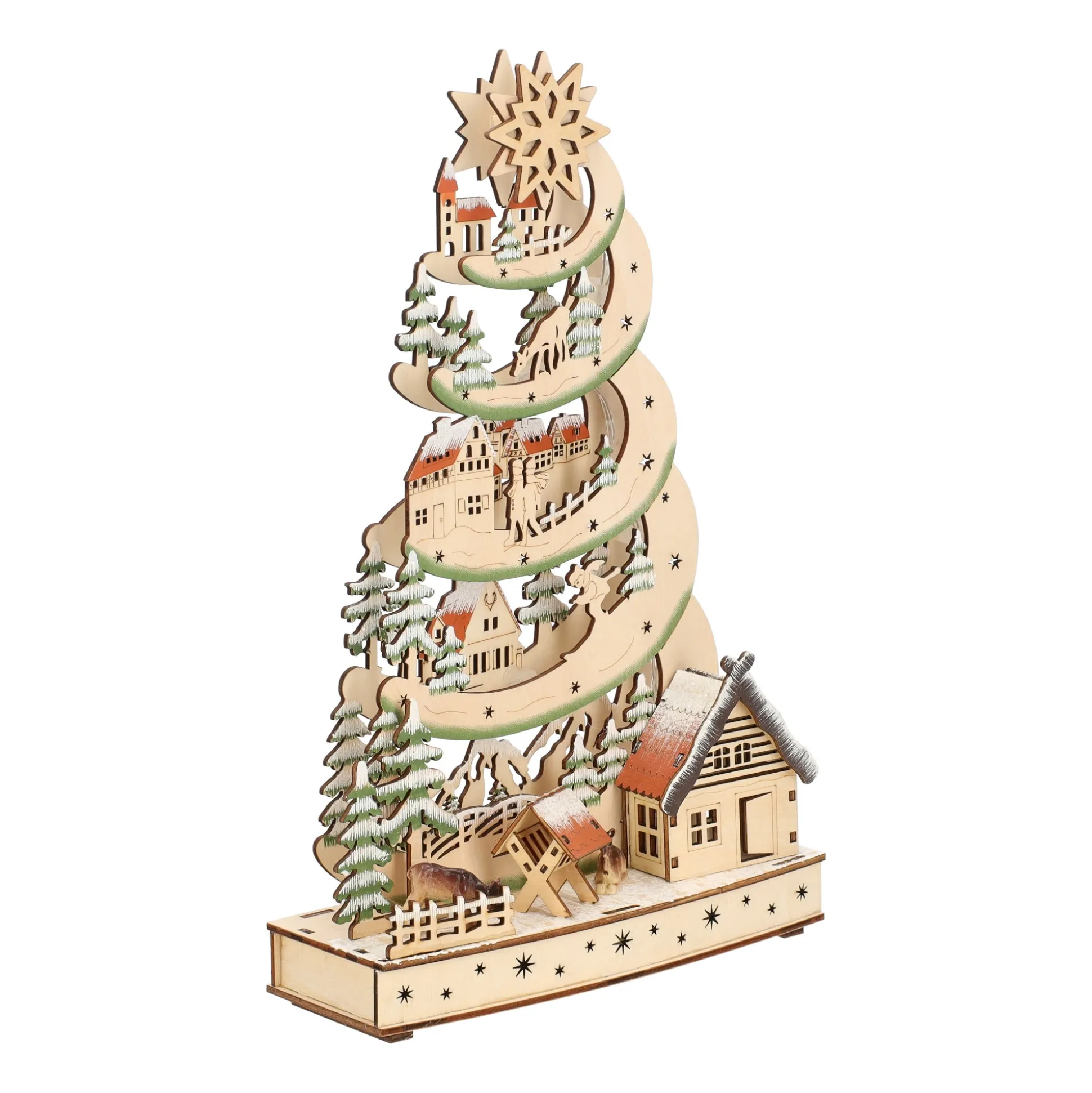 Kerstdorp boom en chalet 20 x 33 cm