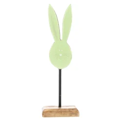 Konijn op voet 23cm groen