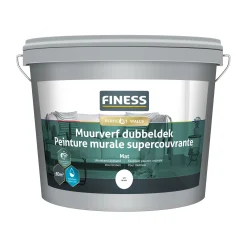 Muurverf dubbeldek wit 10L Finess