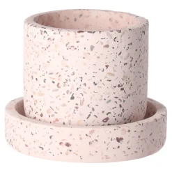 Pot cement roze 10 x 9 cm
