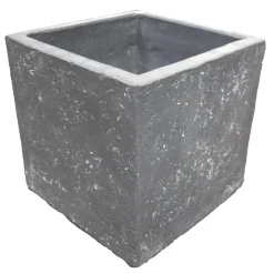 Pot Clayfibre Cubi auth. grey 23 cm