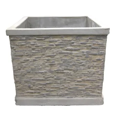 Pot Jambi Slate cube grey 20 cm