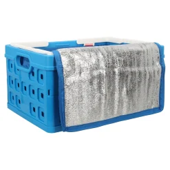 Square vouwkrat 32L blauw+koeltas