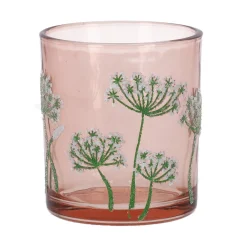 Theelichthouder glas bloemen 8 cm