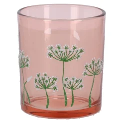 Theelichthouder glas bloemen 10 cm