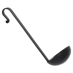 Theelichthouder lepel zwart 26 cm