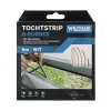 Tochtstrip D rubber 6 m wit