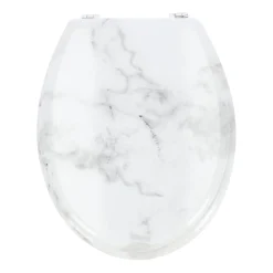 Toiletbril print marmer wit