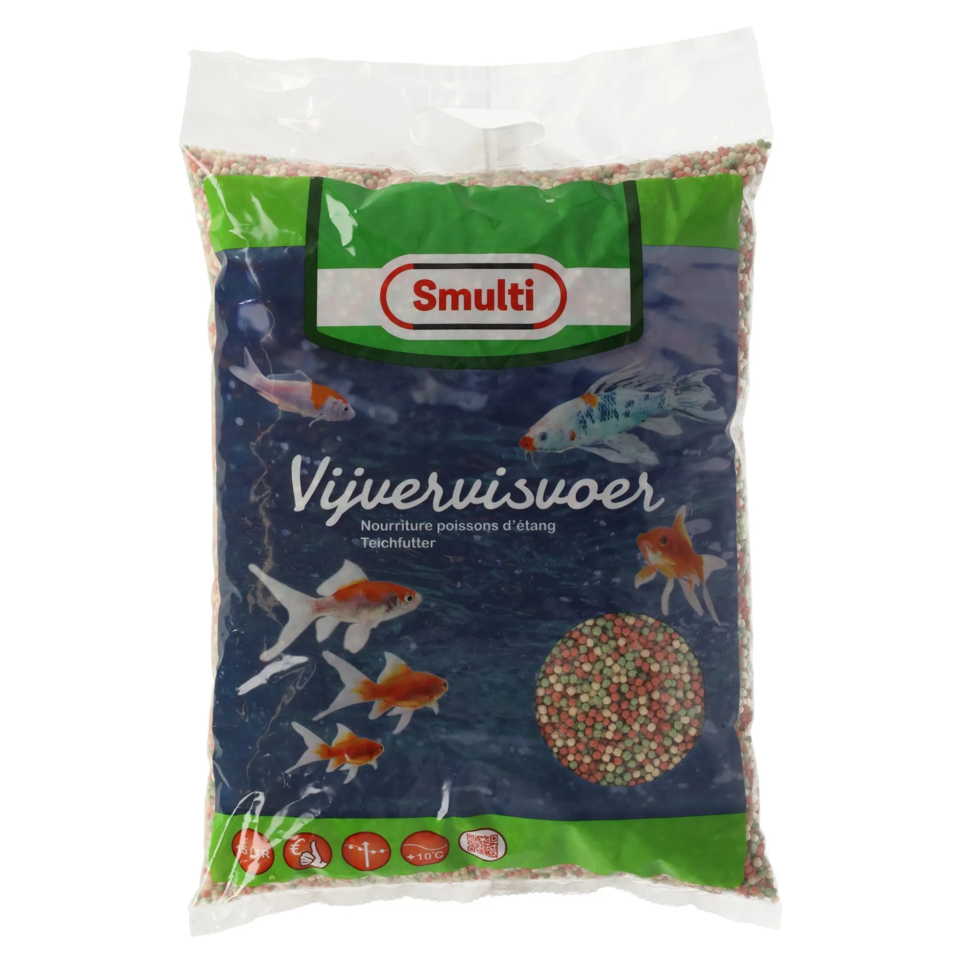 Visvoer vijverkorrels 15L Smulti