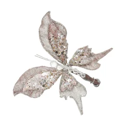 Vlinder 17cm winter lux champagne