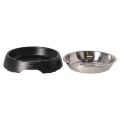 Voerbak kat ribbel zwart 160ml