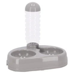 Voerbak met waterfles 850ml Alun grijs
