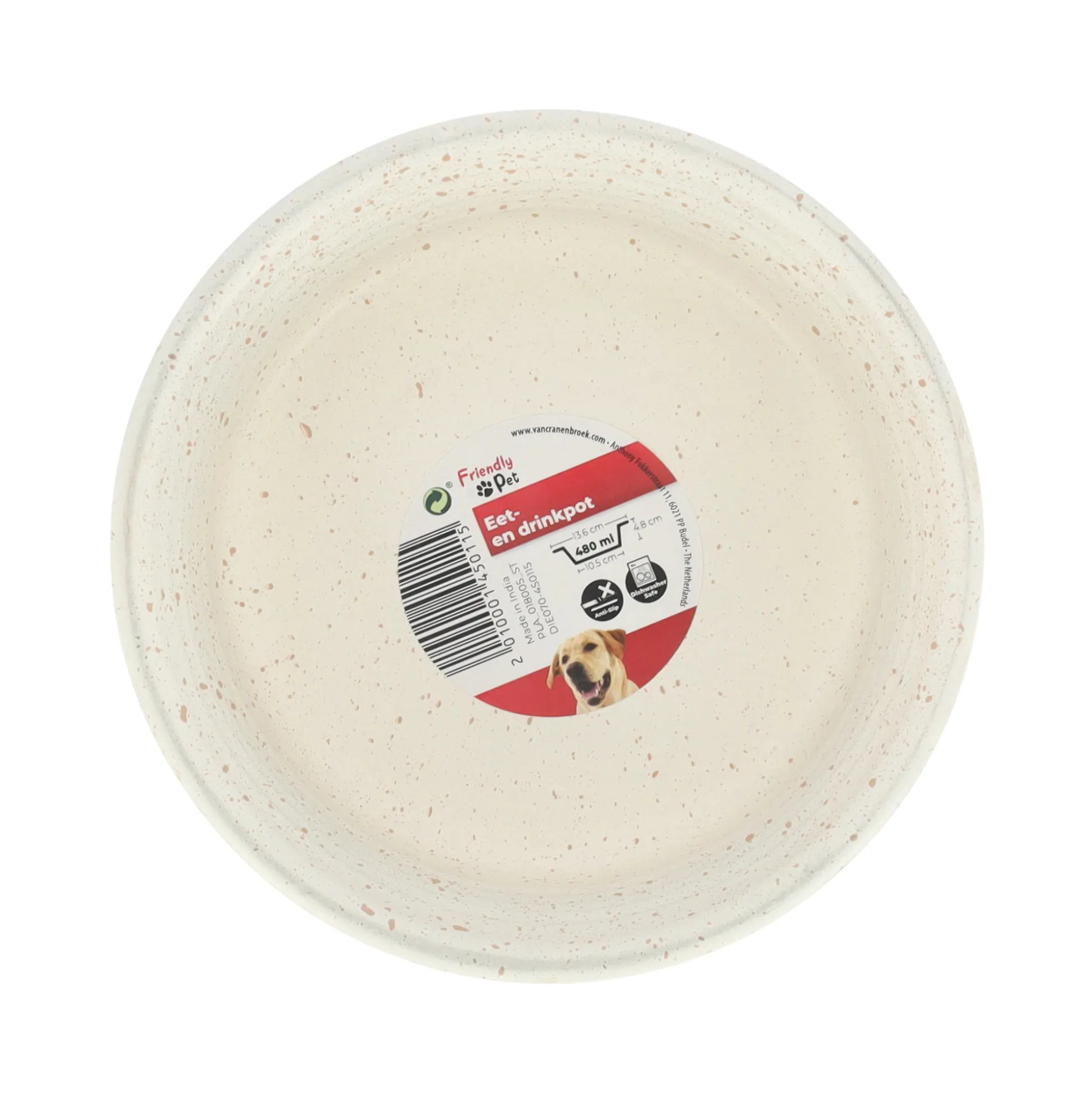 Voerbak rond Ligna M 480ml wit FP