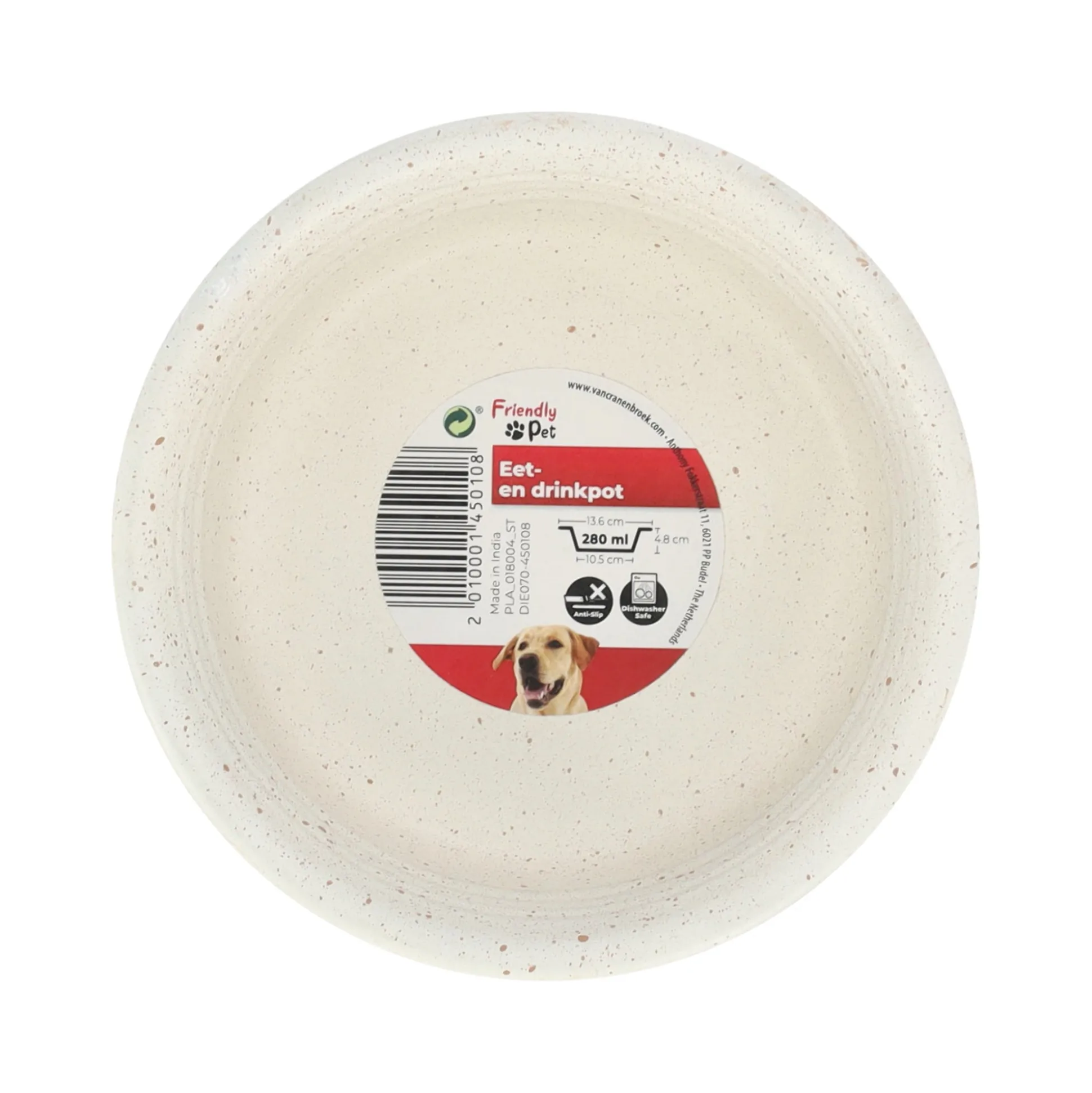 Voerbak rond Ligna S 280ml wit FP