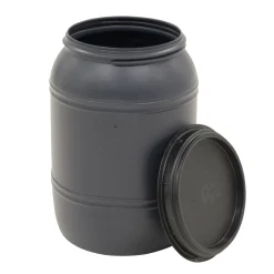Voerton met schroefdeksel 60 L zwart