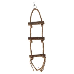 Vogel ladder+touw 3 treden 40cm