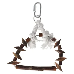 Vogel schommel boog touw+hout 20cm