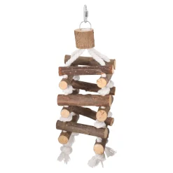 Vogel toren touw+hout 34cm