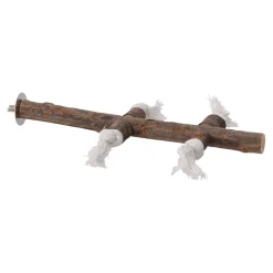 Vogel zitstok hout+touw 25cm