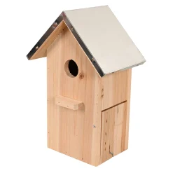 Vogelhuis + zink 18x12x27cm natuur