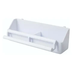 Voliere voerbak plastic 20 cm wit