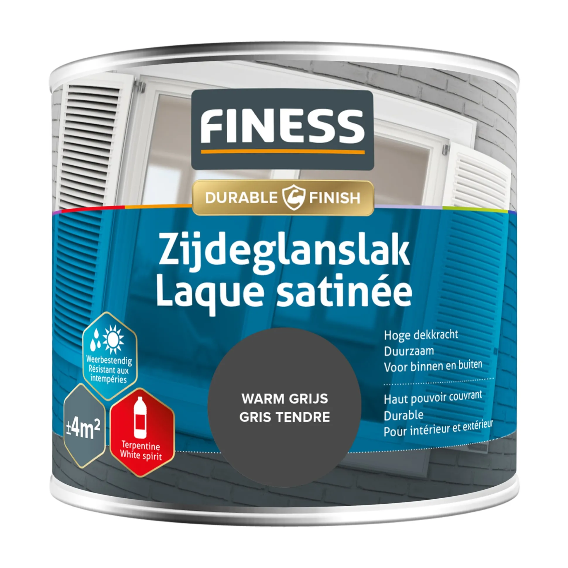 Zijdeglans warm grijs 14292 250ml Finess