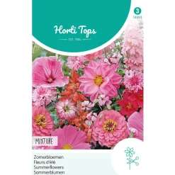 Zomerbloemen roze en rode tinten